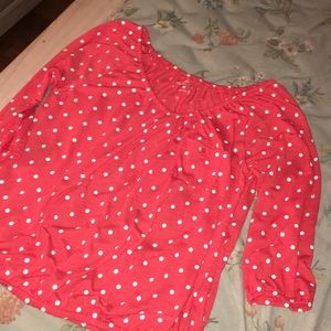 Red polka dot shirt